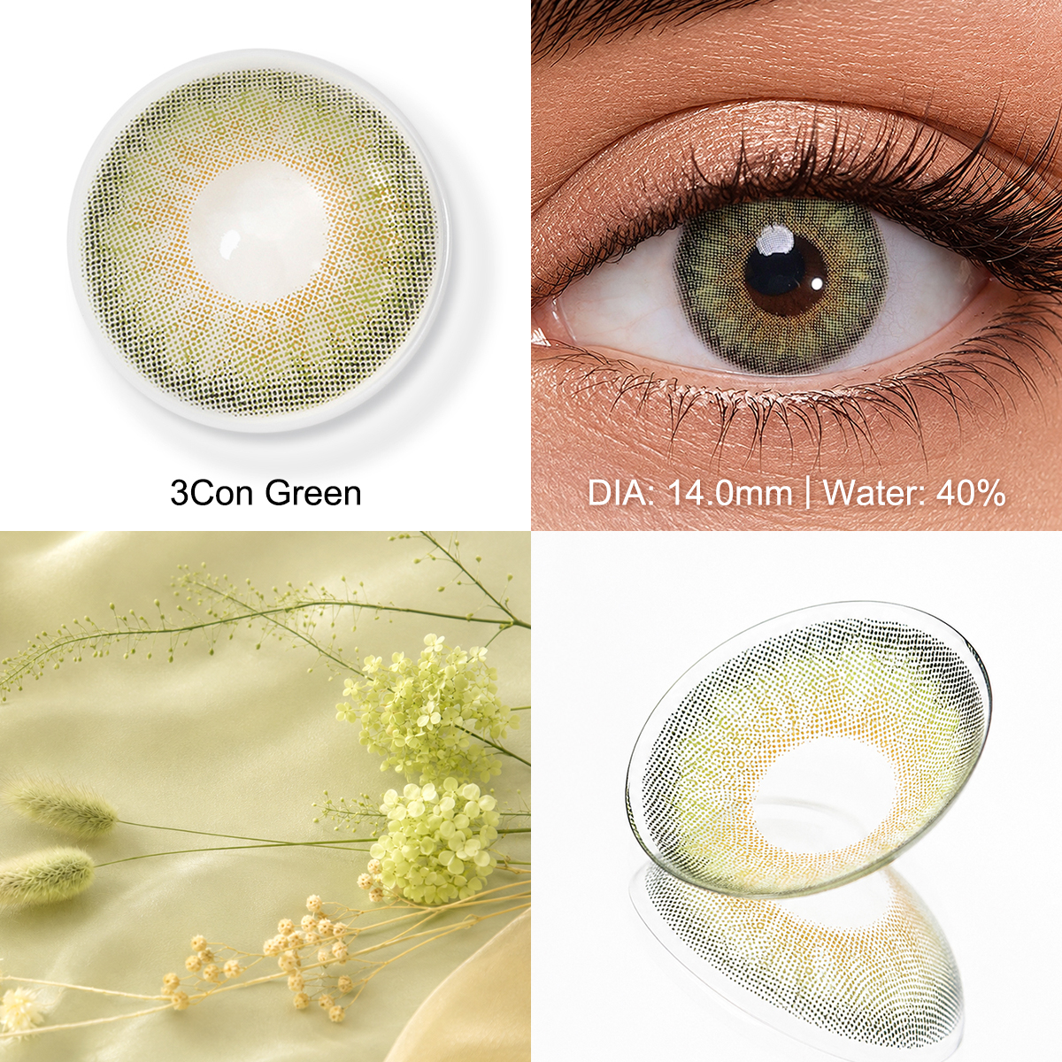 Freshgo Yearly Green Contact Lenses Wholesale Cosmetics Eye Lenses Colored Contacts Eye Color Contact Lenses Kontaktlinsen