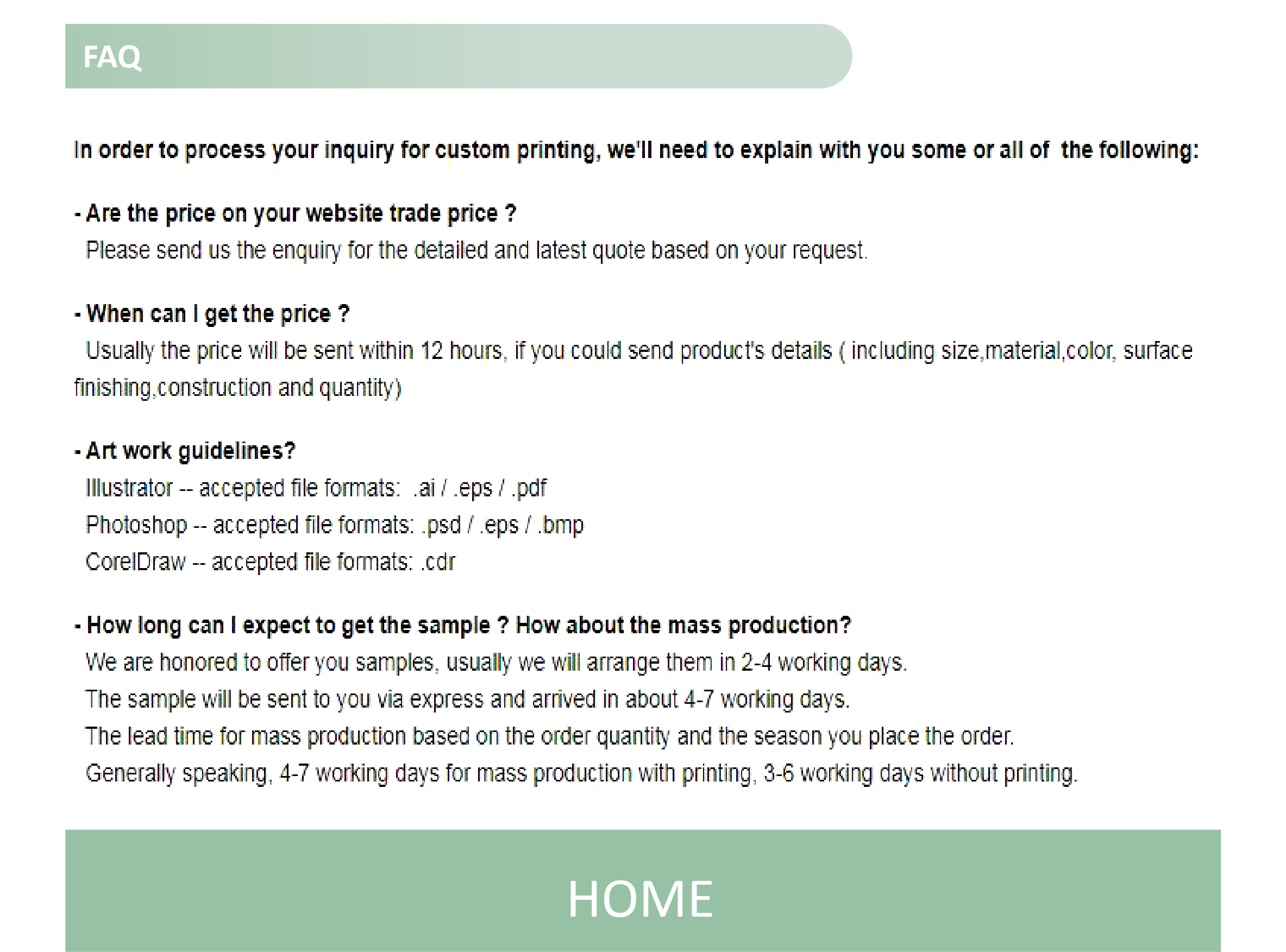 FAQ Overview Banner