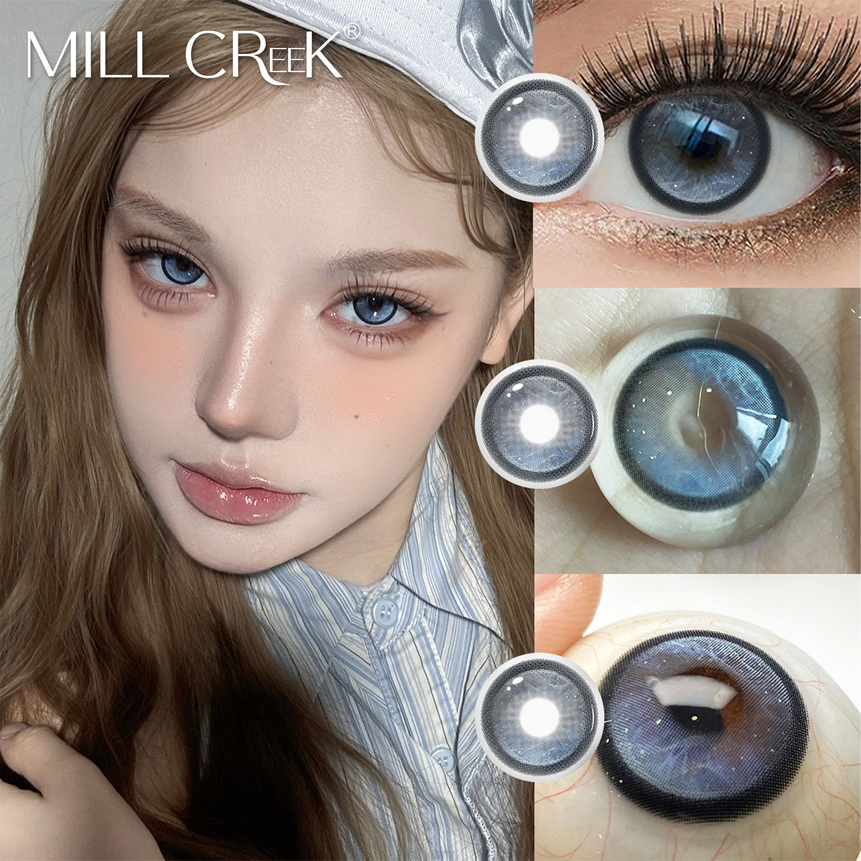 Haipurecon Factory Direct Wholesale Sky Blue Color Contact Lenses Natural Multi Colors New Style Bulk Order Low MOQ