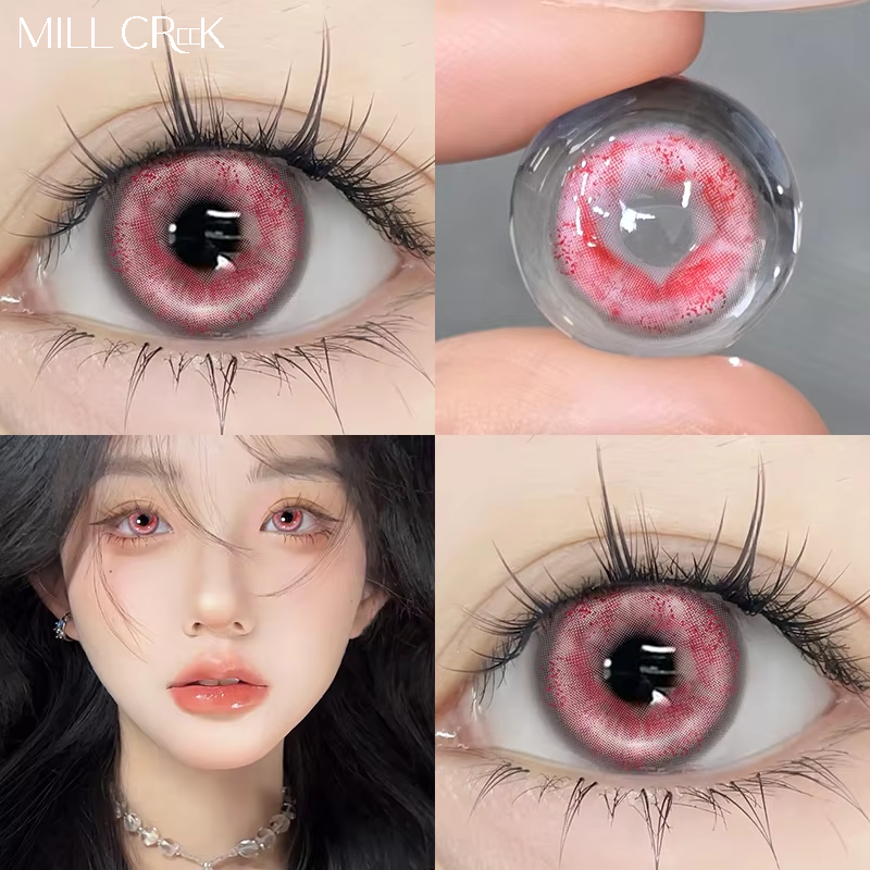 Cosplay lentes De Contacto 14.2mm Yearly Crazy Circle Soft Colored Contact Lenses Wholesale OEM Custom Anime Halloween Party
