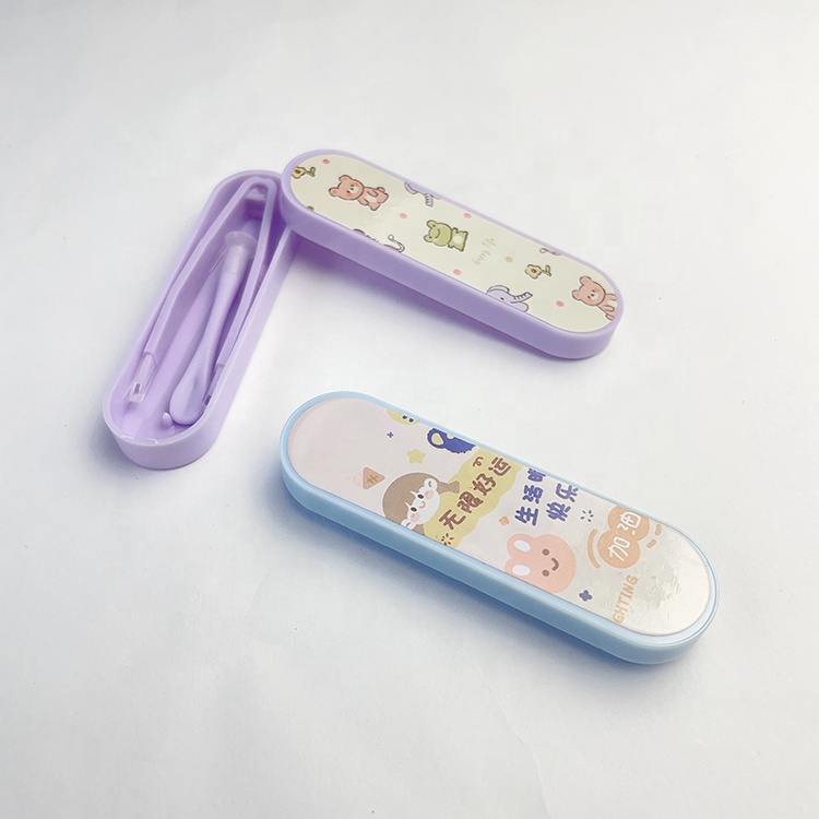 Koncci Manufacturer Pink Contact Lenses Case Contact Lens Tool Case Kit with Cute Designs Silicone Contact Lens Tweezer C-011
