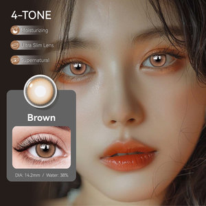 Autumn Cornfield Brown Non-Prescription Contact Lenses Natural Soft 14mm Diameter Available in Grey and Purple Colors