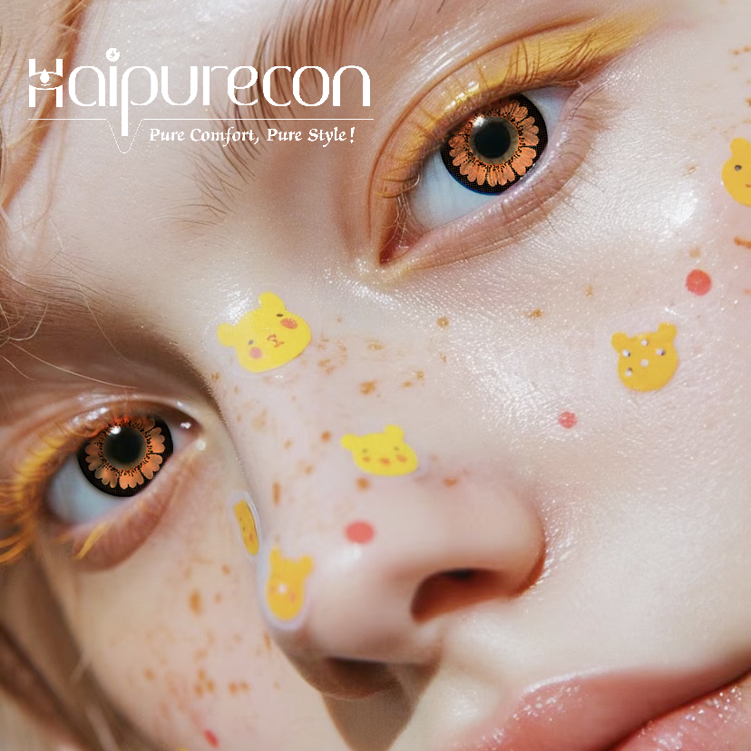 Haipurecon Bright Colored Cosplay Contact Lenses Soft Cat's Eye Lens Costume Accessory HEMA-NVP Material 40% Water Content