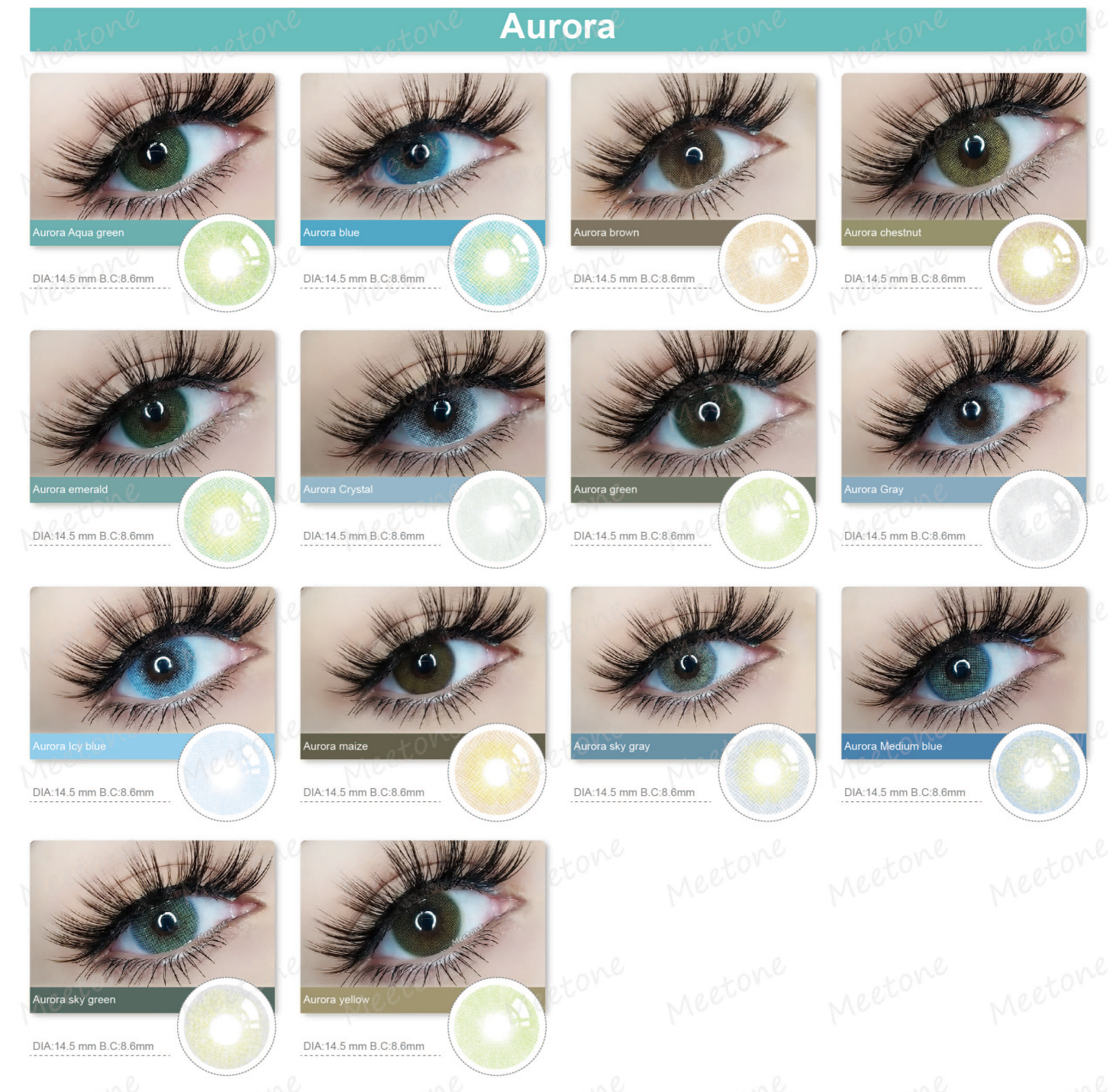 Private Label Customized Logo Brand Meetone 3 Tone Colored Contacts Paper Box Wholesale Color Eye Soft Contact Lenses Packaging
