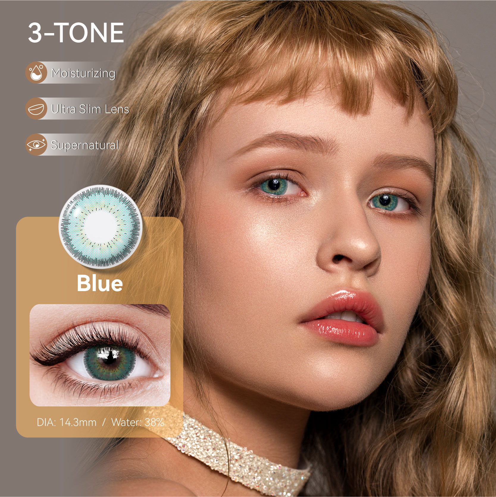 Non-Prescription Color Contact Lenses with Realistic and Vibrant Color Effects for Parties