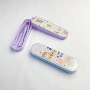 Koncci Manufacturer Pink Contact Lenses Case Contact Lens Tool Case Kit with Cute Designs Silicone Contact Lens Tweezer C-011