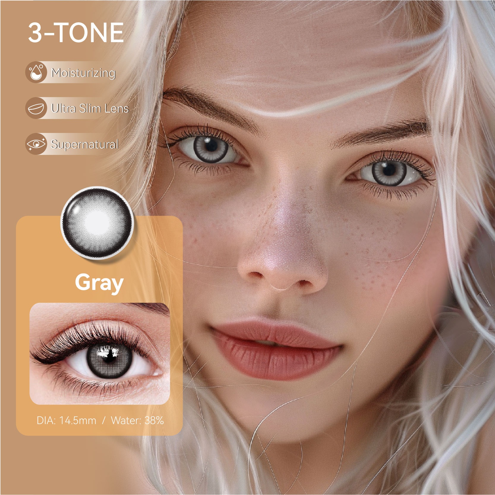 DSC Colored Contact Lenses with Prescription 14.0-14.2mm, Natural Myopia Lenses, and Female Beauty Lenses