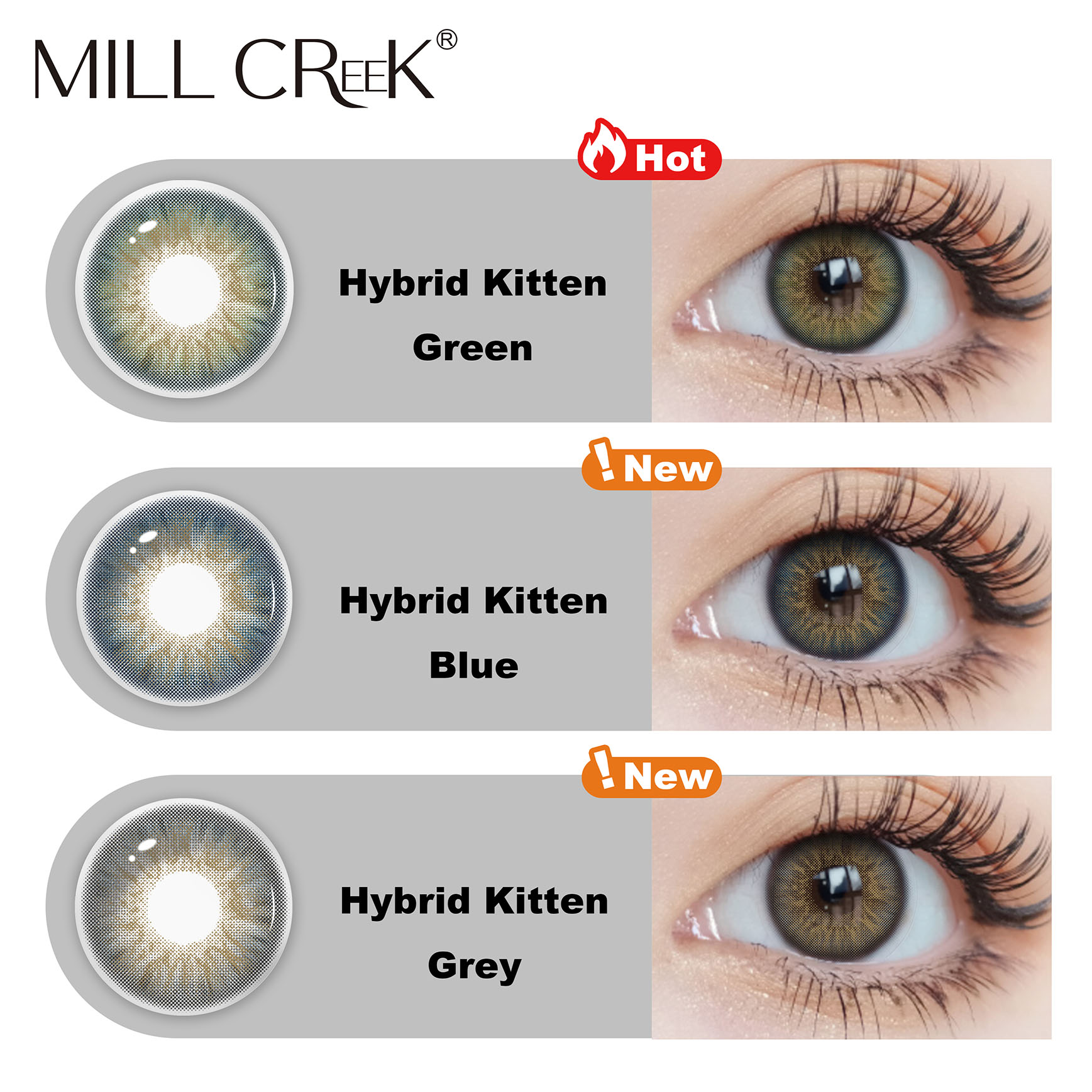 Wholesale Haipurecon New Trendy Colored Contact Lenses Customizable Colors Safe Soft Wear Makeup Two Pieces Natural 40% Water
