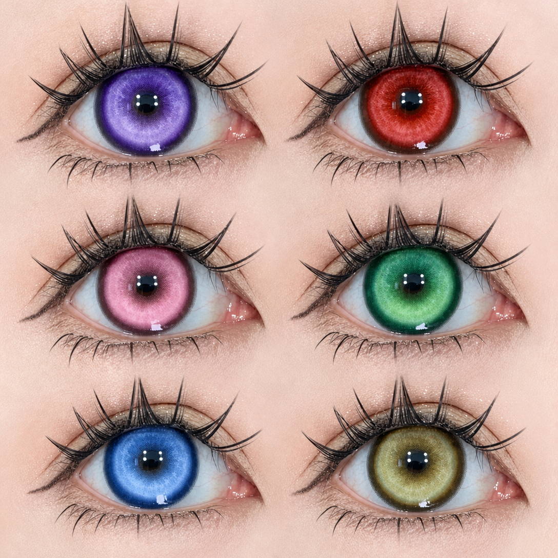 Cosplay 14.5mm Soft Hardness Halloween Colored Contact Lenses Crazy Circle Blue White Silver Design High Quality for Halloween