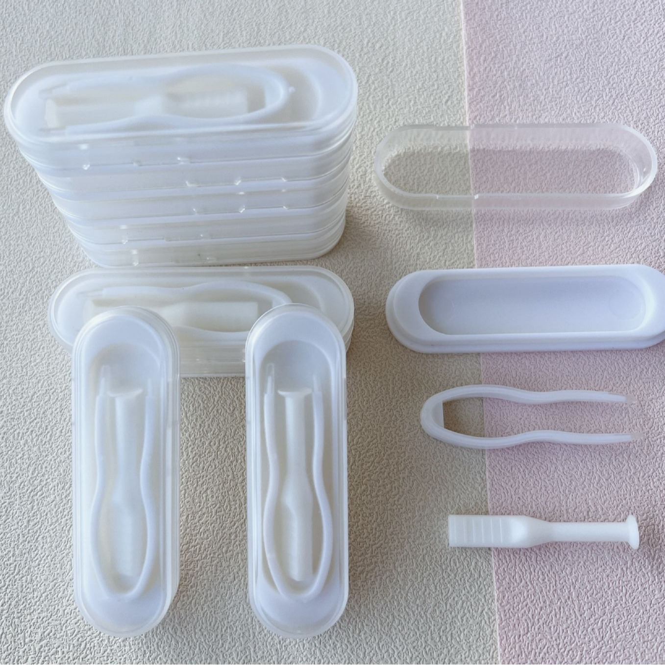 MILL CREEK Rectangle Contact Lens Case Split Clip Box Set Remover Set Beauty Eye Gift Care