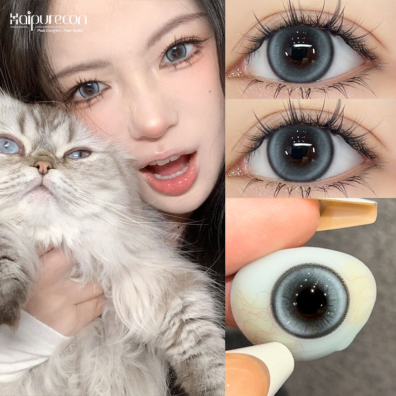 Haipurecon Fixed-Axis Highlight Contact Lenses Lentilles De Contact De Couleur Color Contacts Lenses for Eyes Non Prescription