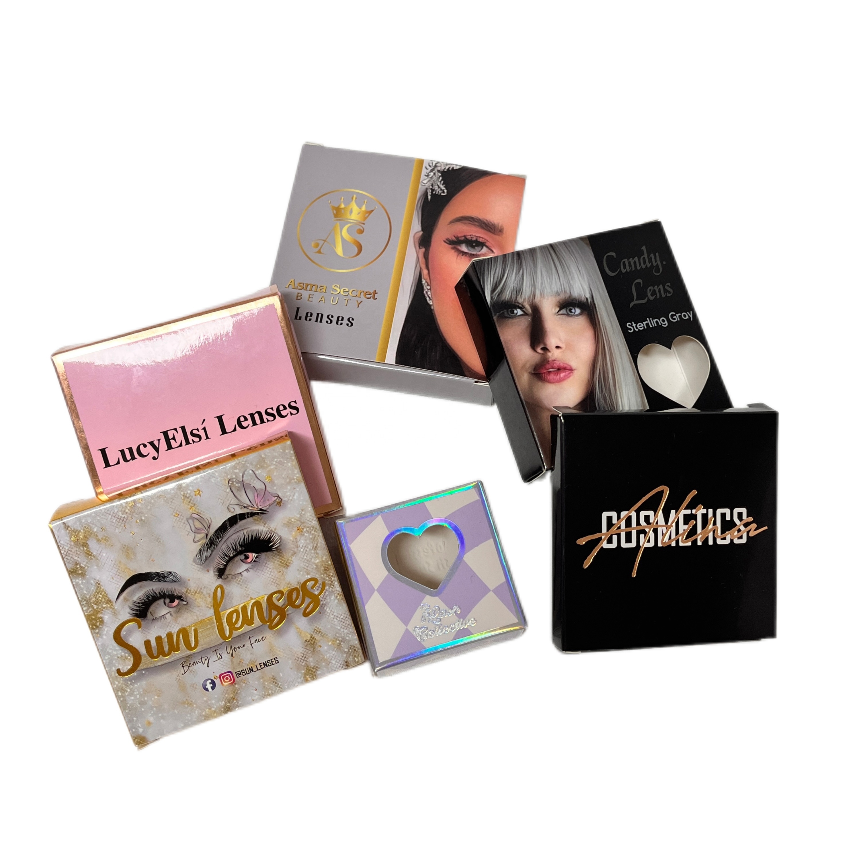 High Quality Wholesale Natural Color Eye Lens Packaging Box New Design Hot Sale Eye Contact Lenses Color Contact Lens Box