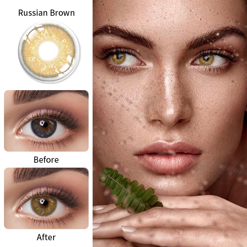 Element Storm Three Tone Cosmetic Colored Lens Circle Design Little Wild Cat Eye Makeup Soft Hema 14mm Diameter Haipurecon 2023