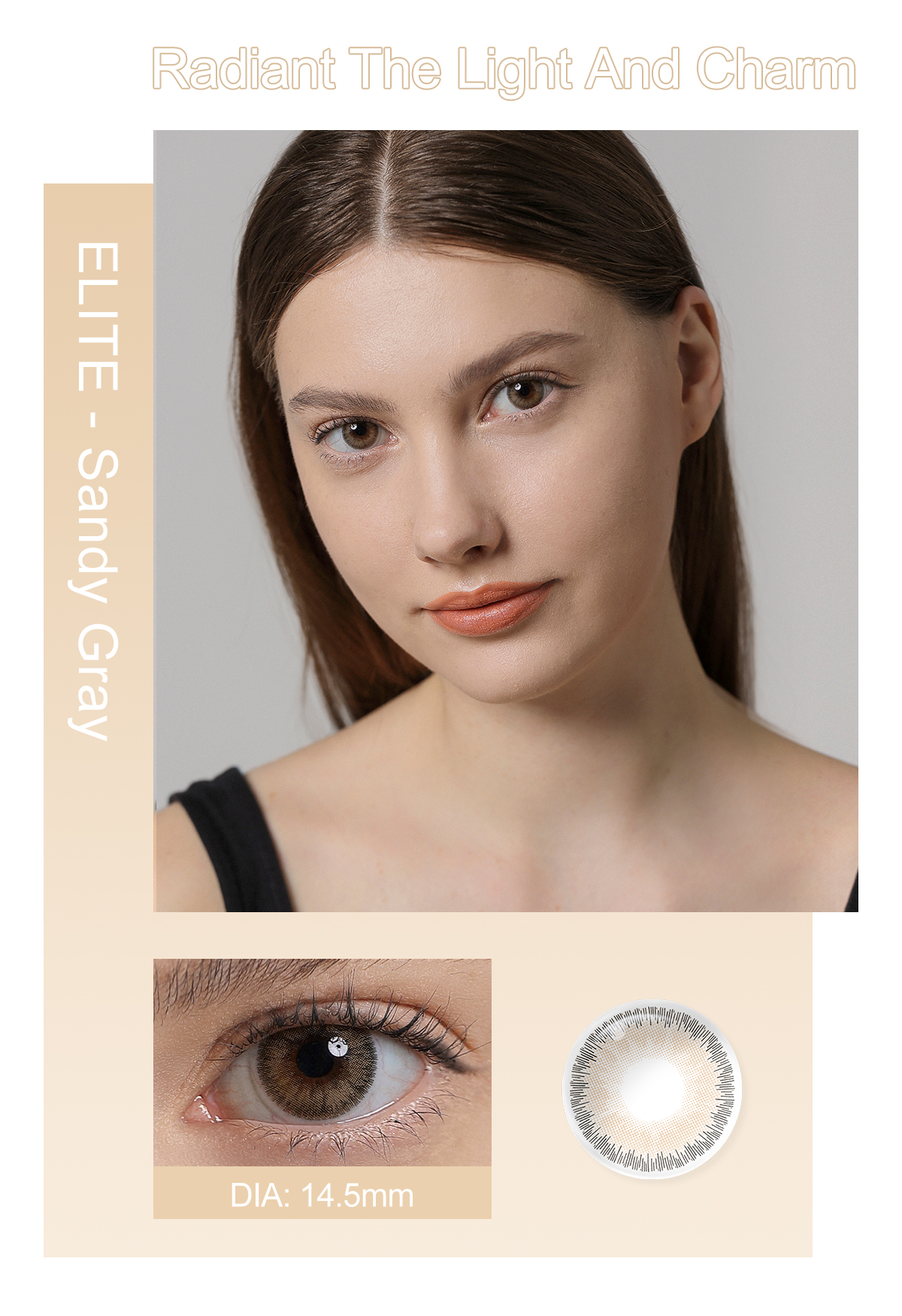 Free Shipping Elite Soft Natural Cosmetic Contacts Dia 14.5mm Colored Contact Lenses Lentes De Contacto for OEM Private Package