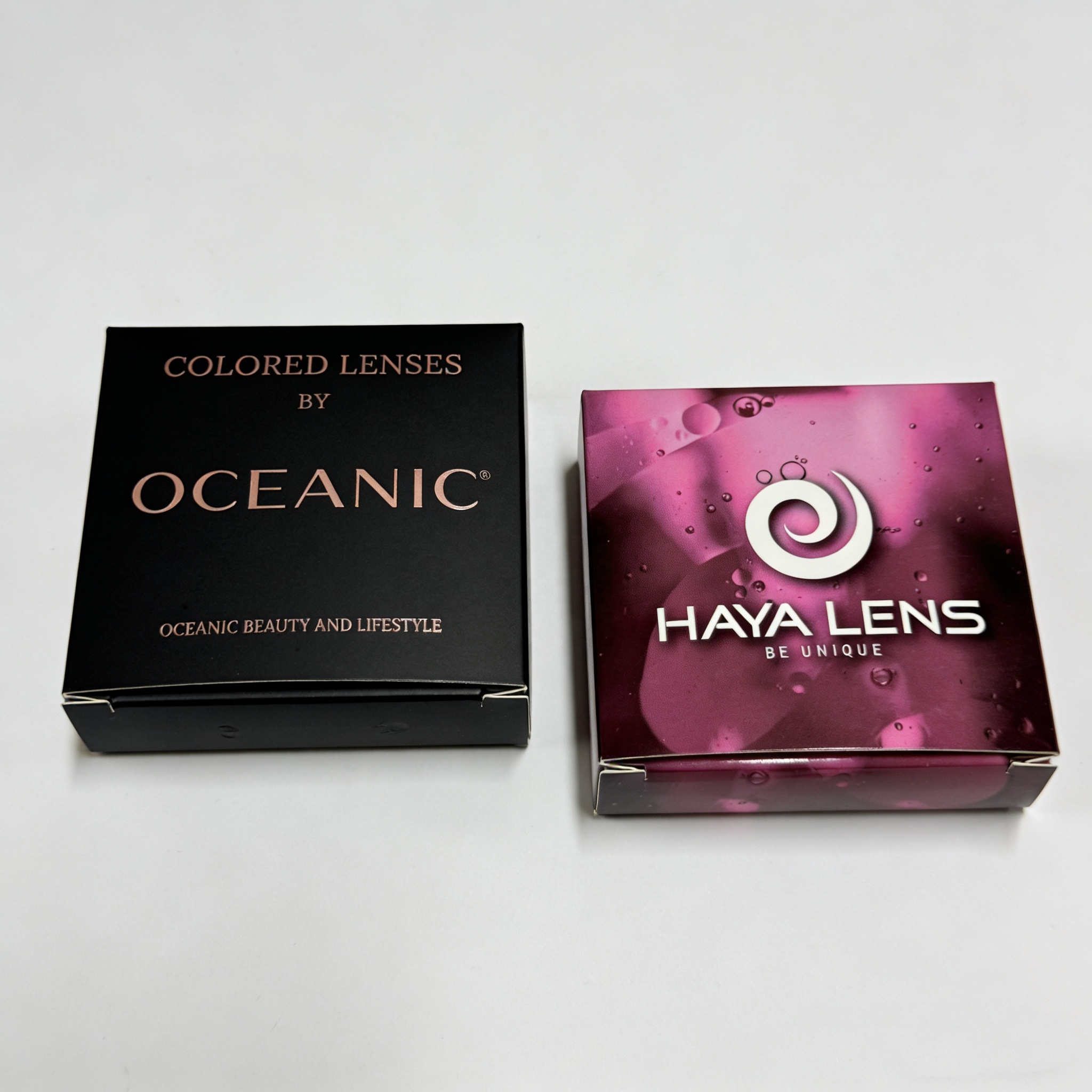 Gold Foil Logo Matte Black Cosmetic Contact Lenses Packaging Boxes Makeup Products Contact Lens Color Printing
