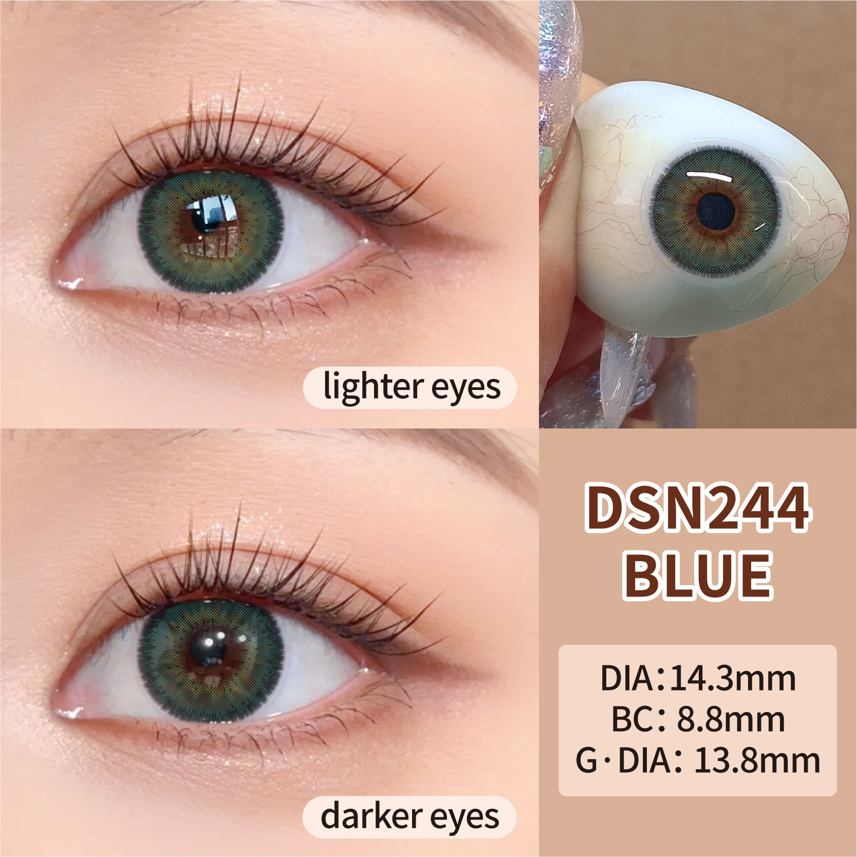 Non-Prescription Color Contact Lenses with Realistic and Vibrant Color Effects for Parties
