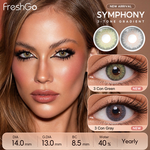 Freshgo Yearly Green Contact Lenses Wholesale Cosmetics Eye Lenses Colored Contacts Eye Color Contact Lenses Kontaktlinsen
