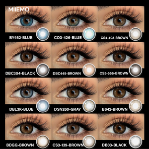 Miiemo Big Eye Grey Colored Contact Lenses 14.2mm Soft Natural Enlarging Eye Lenses 5 Year Expiration