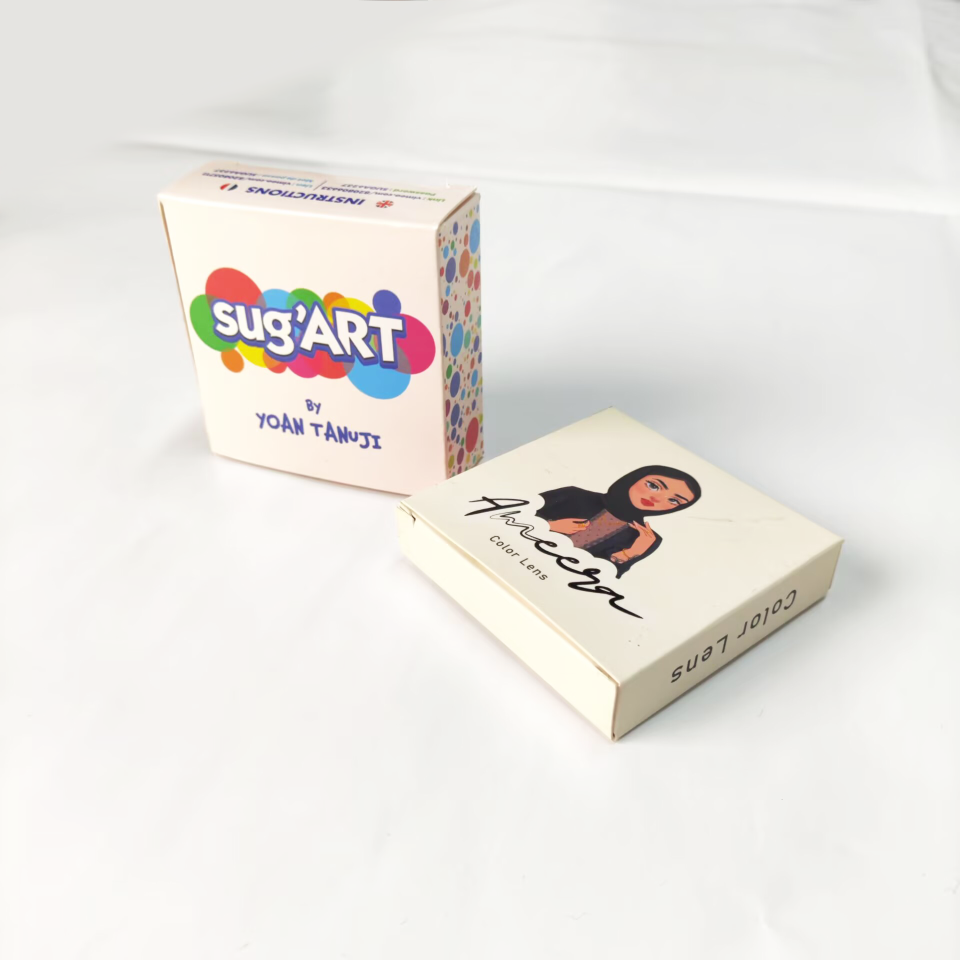 Custom Design Cardboard Soft Contact Lenses Packaging Paper Box for Cosmetic Contact Lens