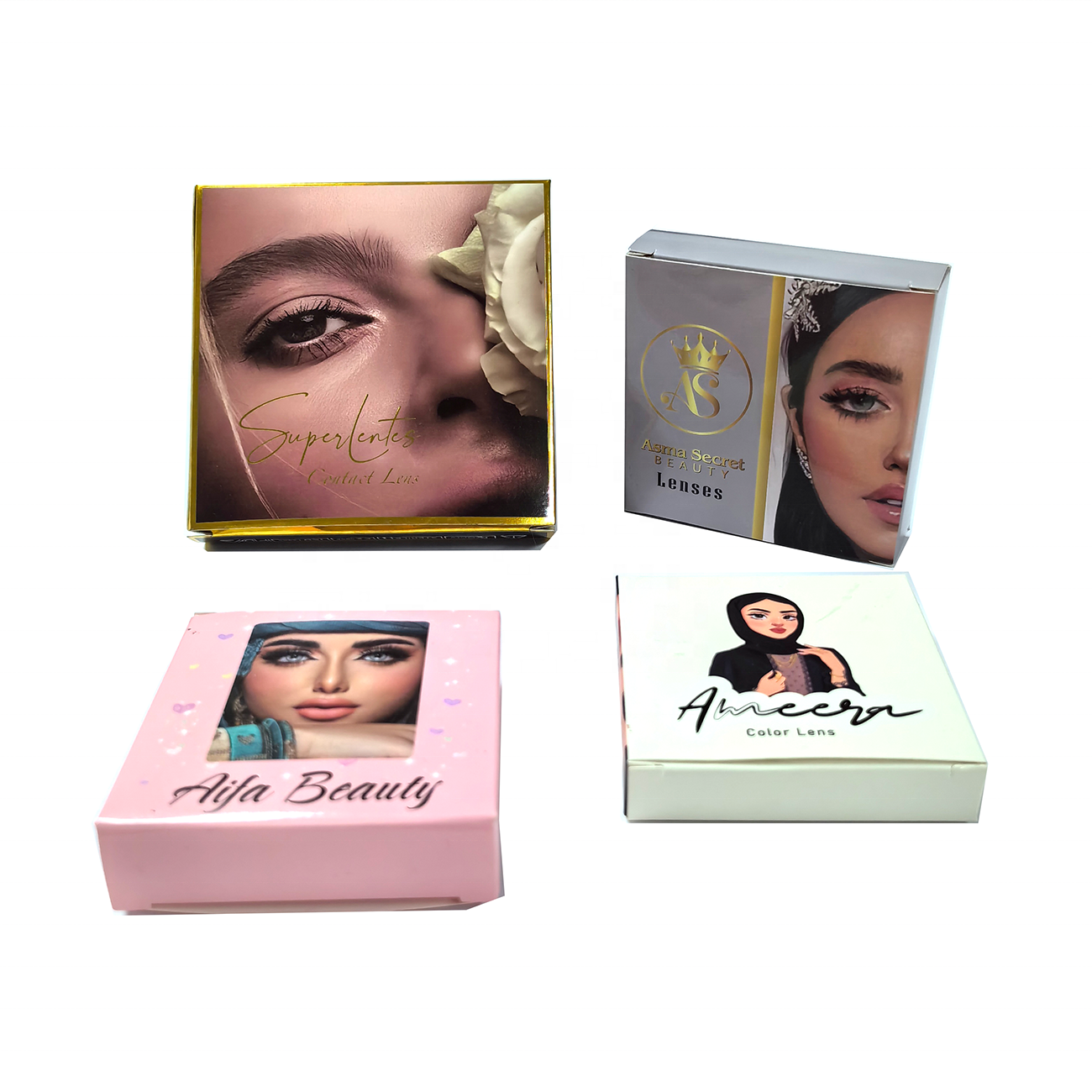 Custom Contact Lenses Packaging High-end Contact Lenses Box Luxury Eye Lenses Color Contact Lens