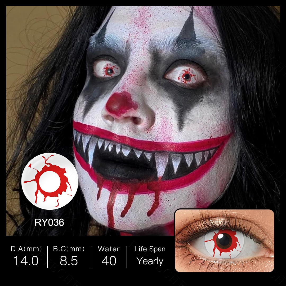 Crazy Color Contact Lens White Colored Contacts Flag Multicolored Cosplay Colored Lenses Kontaktlinsen Flag Contacts