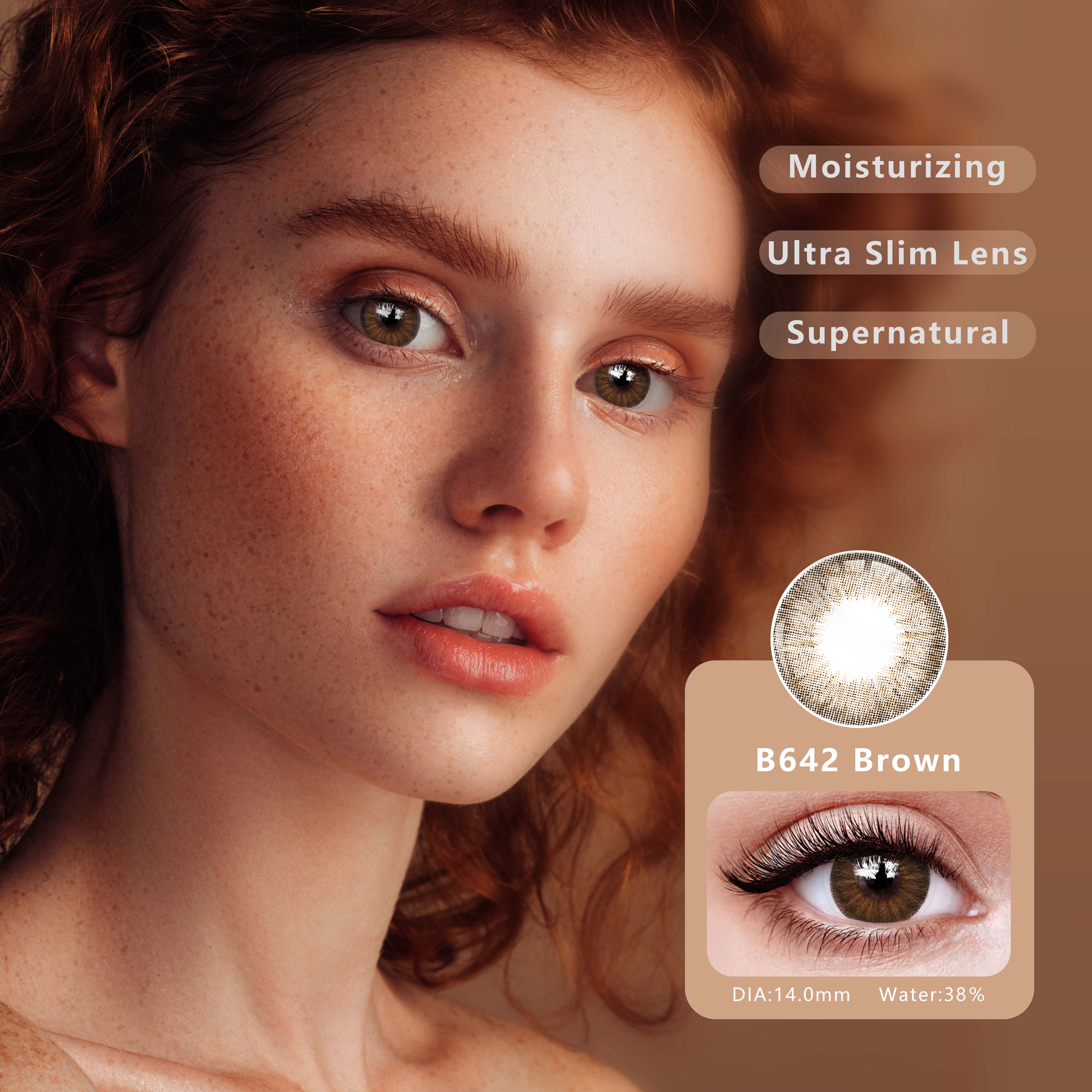 Hot Sale Half Year 6 Months Natural Brown Colored Contact Lens with Prescription