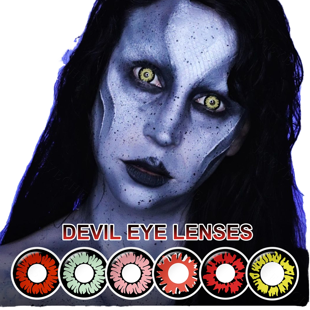 Hot Seller PSEYECHE Halloween Contact Lenses Crazy Sharingan Cosplay Soft Colored Contacts for Cosplay and Festivals