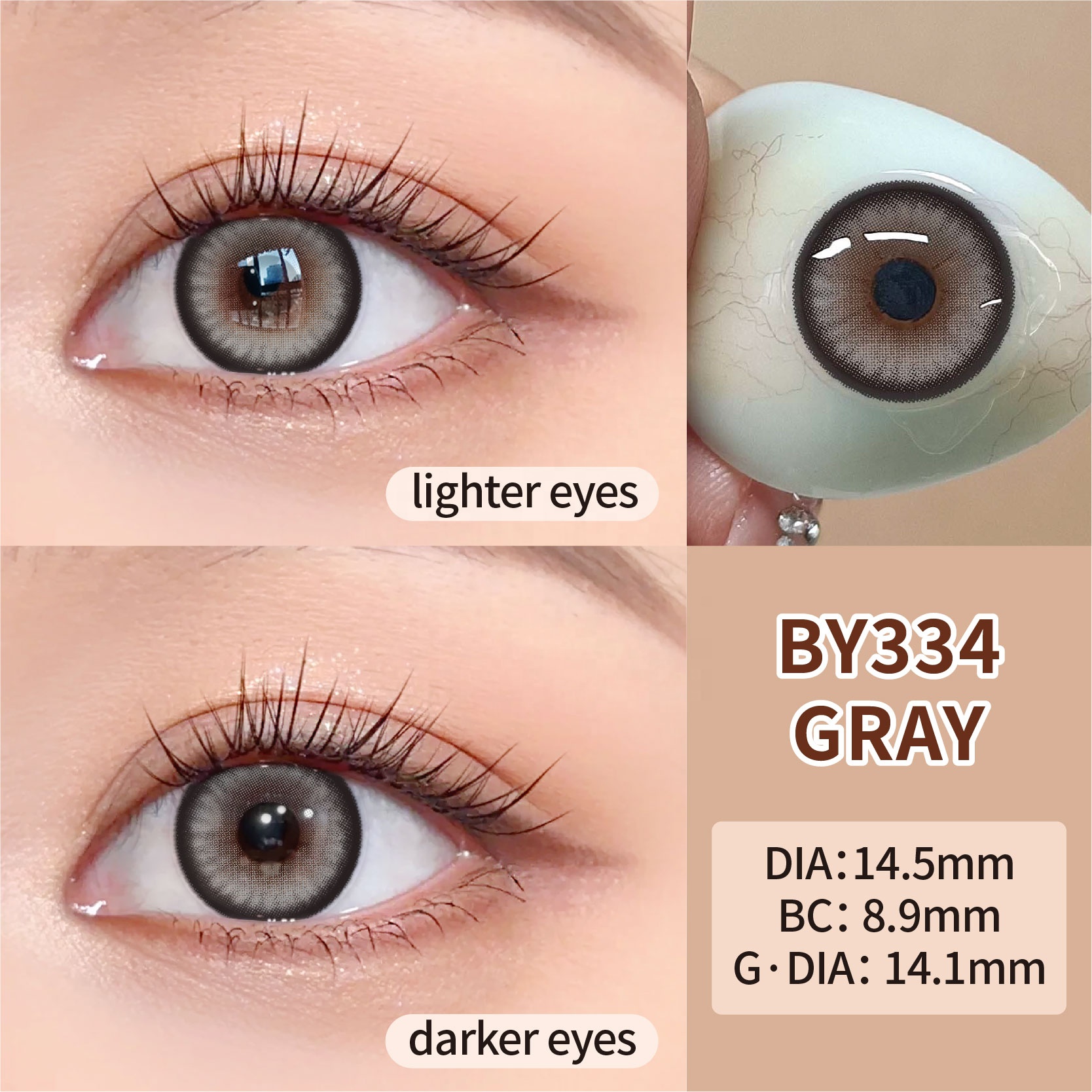 DSC Colored Contact Lenses with Prescription 14.0-14.2mm, Natural Myopia Lenses, and Female Beauty Lenses