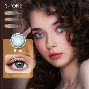 DSC Trendy Colored Contact Lenses Wholesale Eye Enlarging Soft Natural Blue Colored Contact Lenses for Ladies Glamorous Look