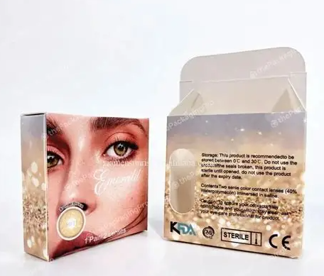 Wholesale Full Color Digital Printing Contact Lens Packaging Box Fashion Cosmetic Products Foil Eye Contact Lens Box Hot Sale