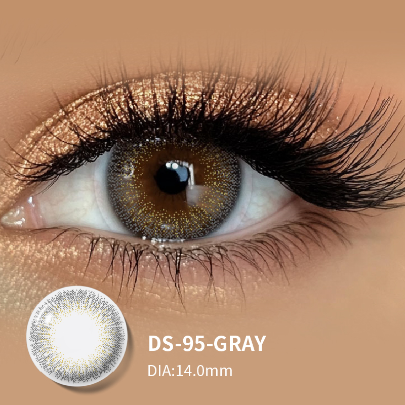 Miiemo Big Eye Grey Colored Contact Lenses 14.2mm Soft Natural Enlarging Eye Lenses 5 Year Expiration