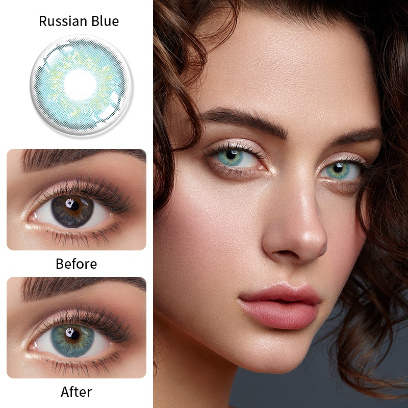Element Storm Three Tone Cosmetic Colored Lens Circle Design Little Wild Cat Eye Makeup Soft Hema 14mm Diameter Haipurecon 2023