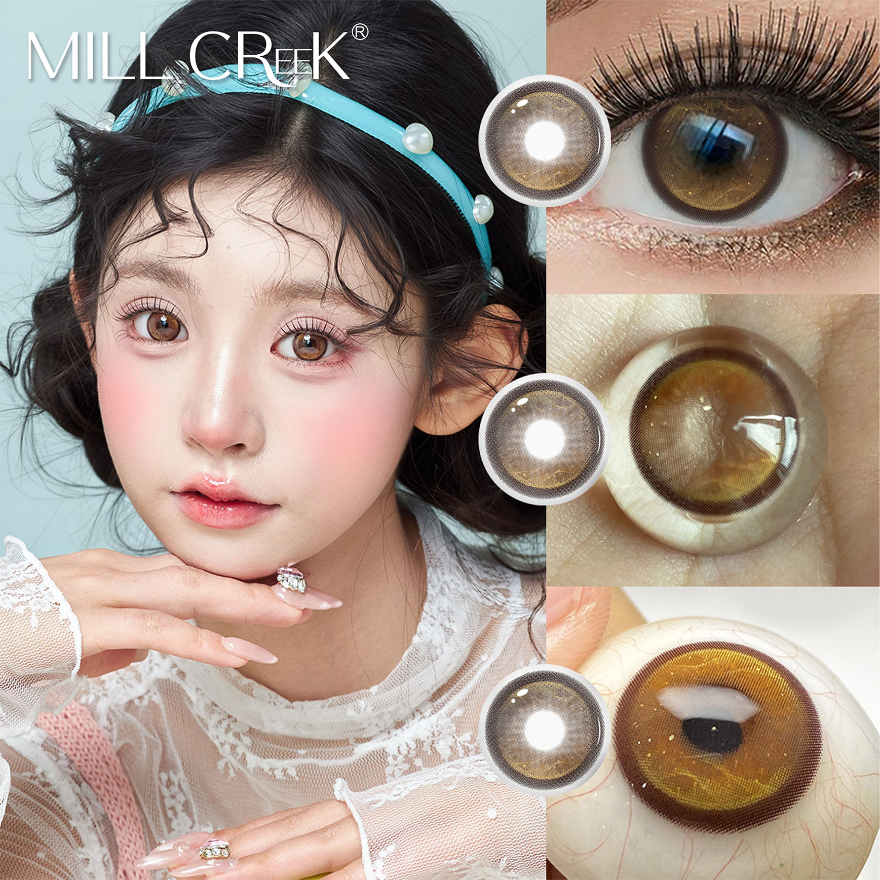 Haipurecon Factory Direct Wholesale Sky Blue Color Contact Lenses Natural Multi Colors New Style Bulk Order Low MOQ