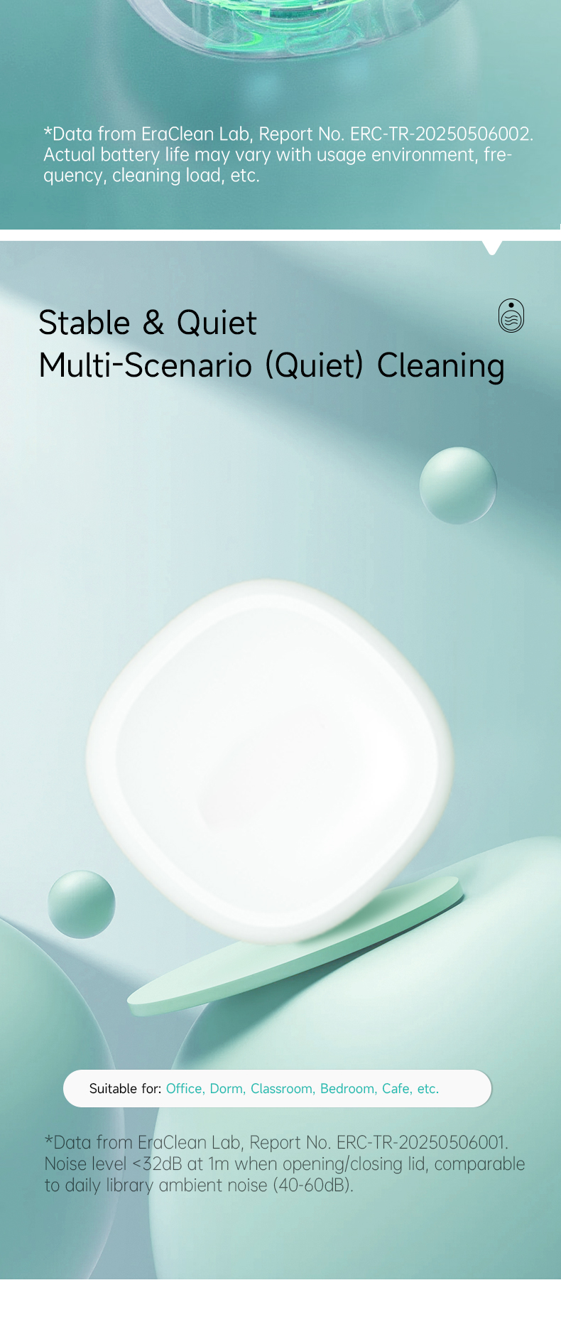105KHz High Frequency Ultrasonic Cleaner for Ortho-K Contact Lenses Cleaning Machine 800mAh Magnetic Charging with UVC Light