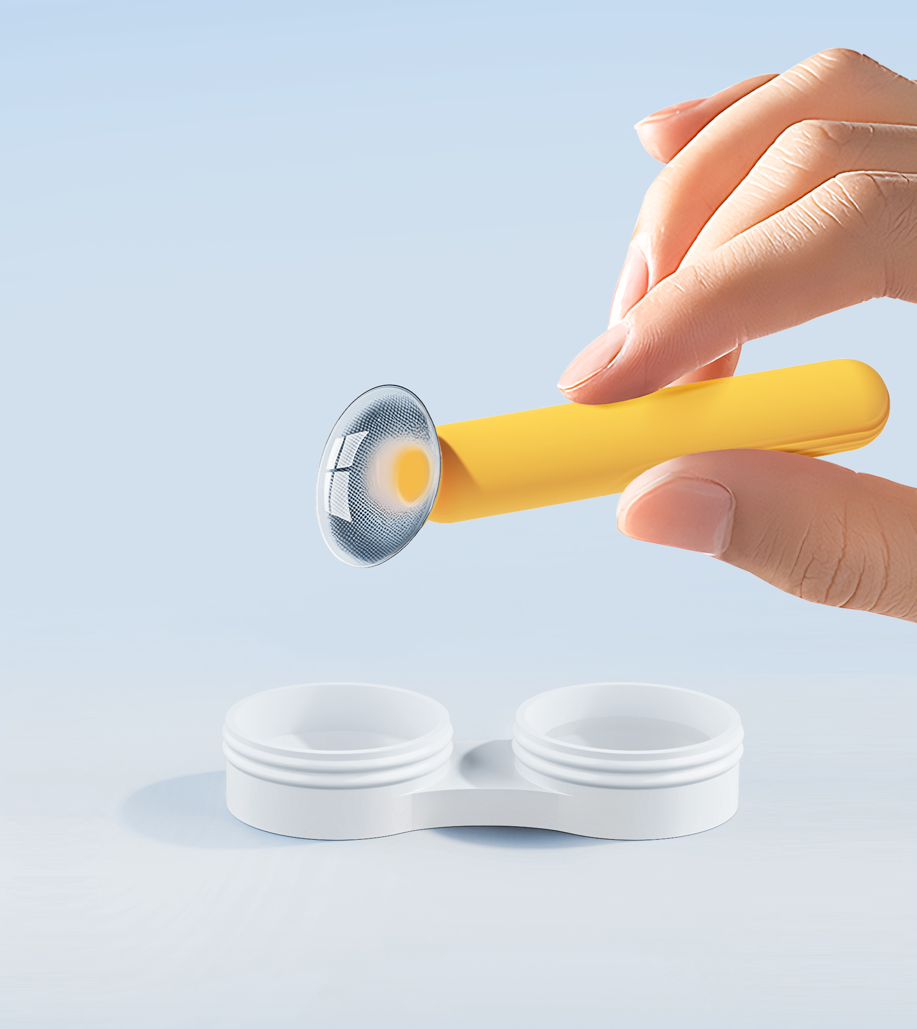Silicone Solid-color Contact Lenses Removal kit - Contact Lens Suction rod and Tweezer set - contact Lens Replacement Tool