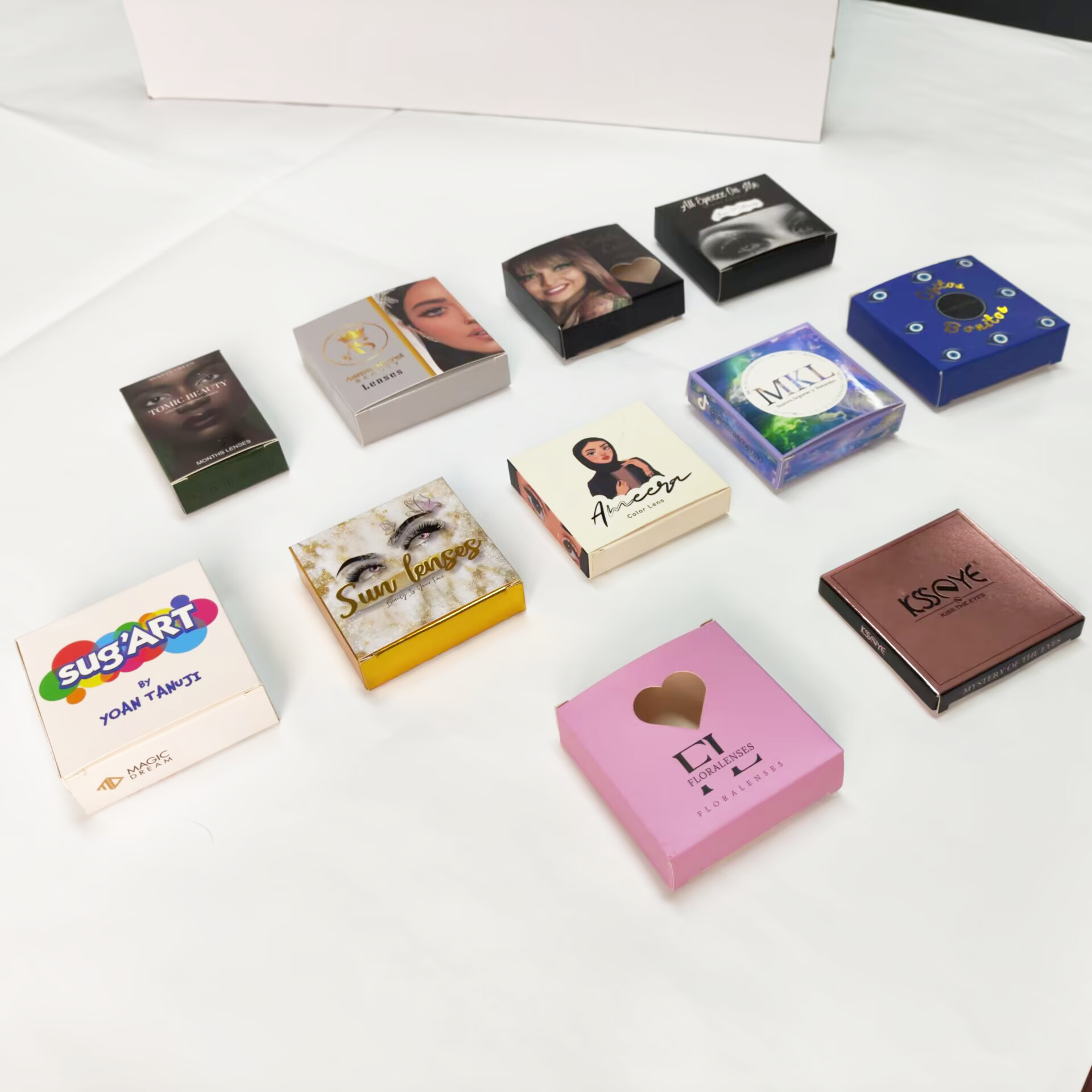 Custom Design Cardboard Soft Contact Lenses Packaging Paper Box for Cosmetic Contact Lens