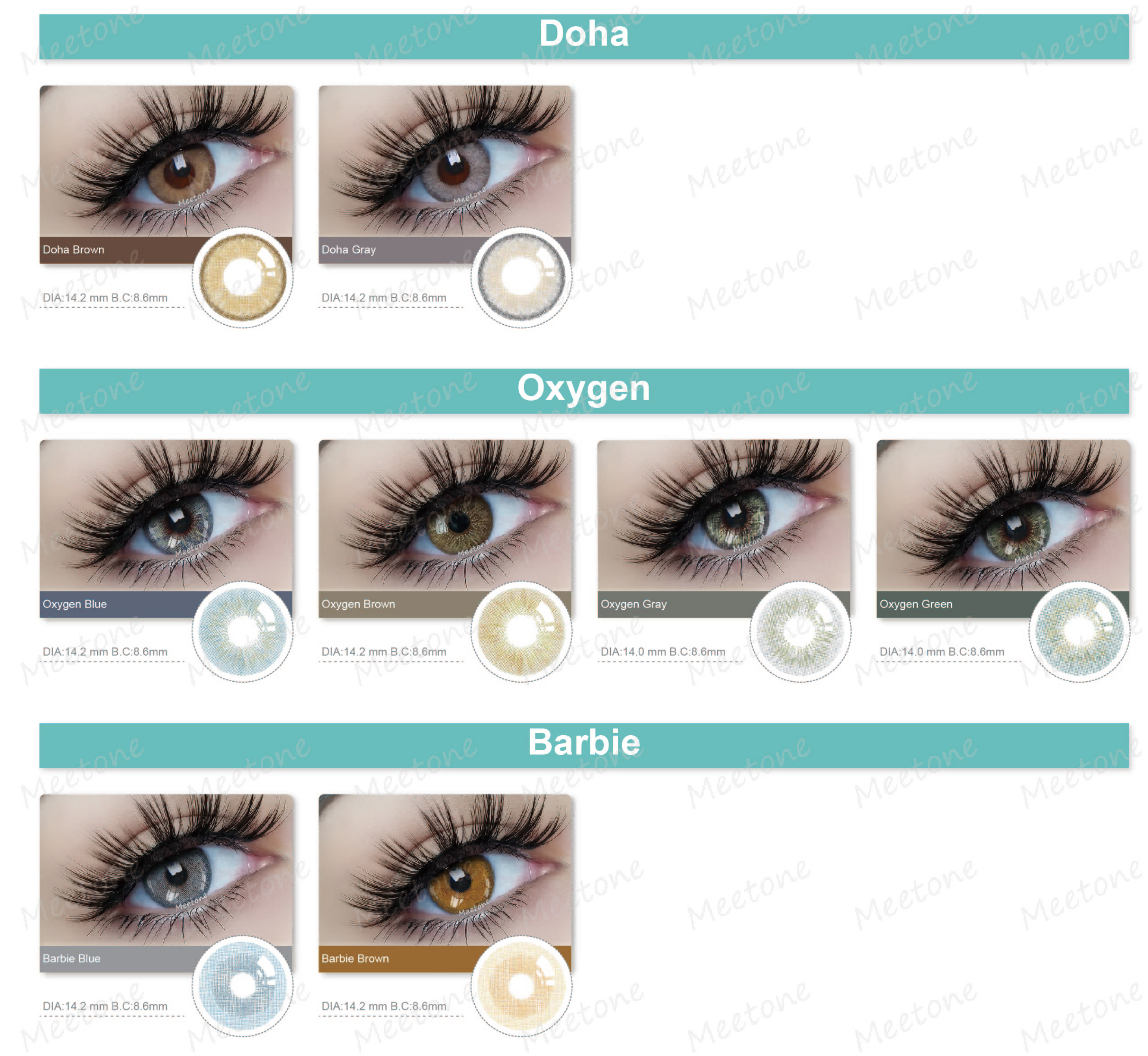 Private Label OEM Customized Paper Packaging Wholesale Cosmetic Meetone Color Contact Lenses with Box