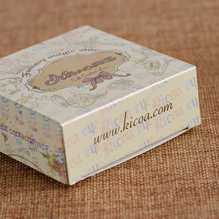 Carton Customized Contact Lens Set White Cardboard Airplane Box Printing Cosmetics Contact Lenses Packaging Color Box