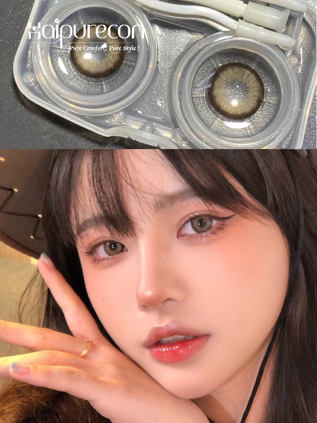 Haipurecon Best Prescription Soft Colored Contact Lenses for Astigmatism-Three Tone 14mm Diameter