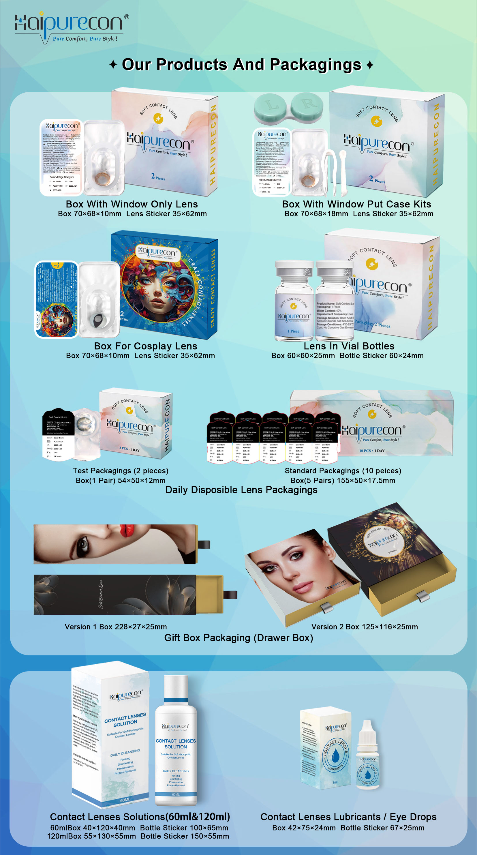 Gray Series Colored Contact Lenses OEM Private Label Factory Direct Supply CE &amp; ISO 13485 Certified Quality Assurance