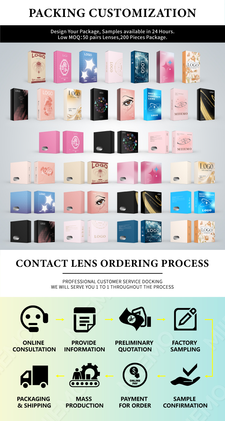 DSC Contact Lenses Prescription Comfortable Soft Three Tone Color 14.5mm Natural Enlargement 38% Water Content Daily Wear