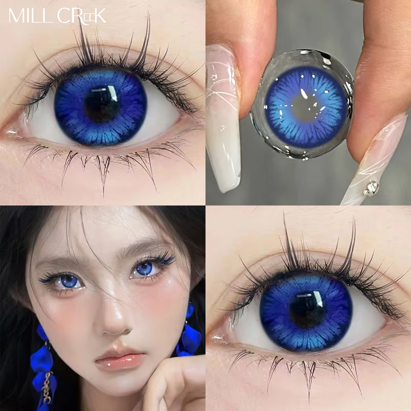 Cosplay lentes De Contacto 14.2mm Yearly Crazy Circle Soft Colored Contact Lenses Wholesale OEM Custom Anime Halloween Party