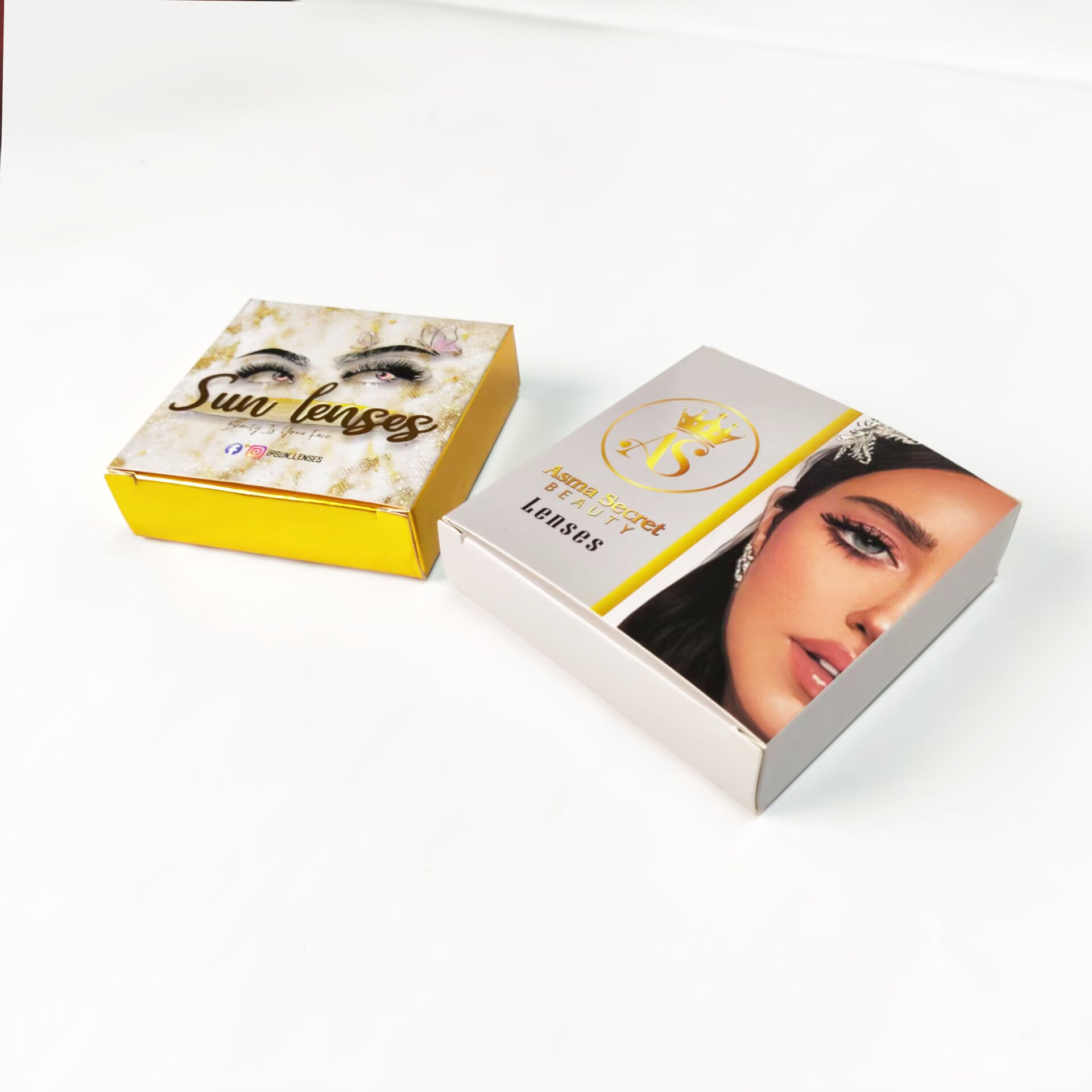 Custom Design Cardboard Soft Contact Lenses Packaging Paper Box for Cosmetic Contact Lens