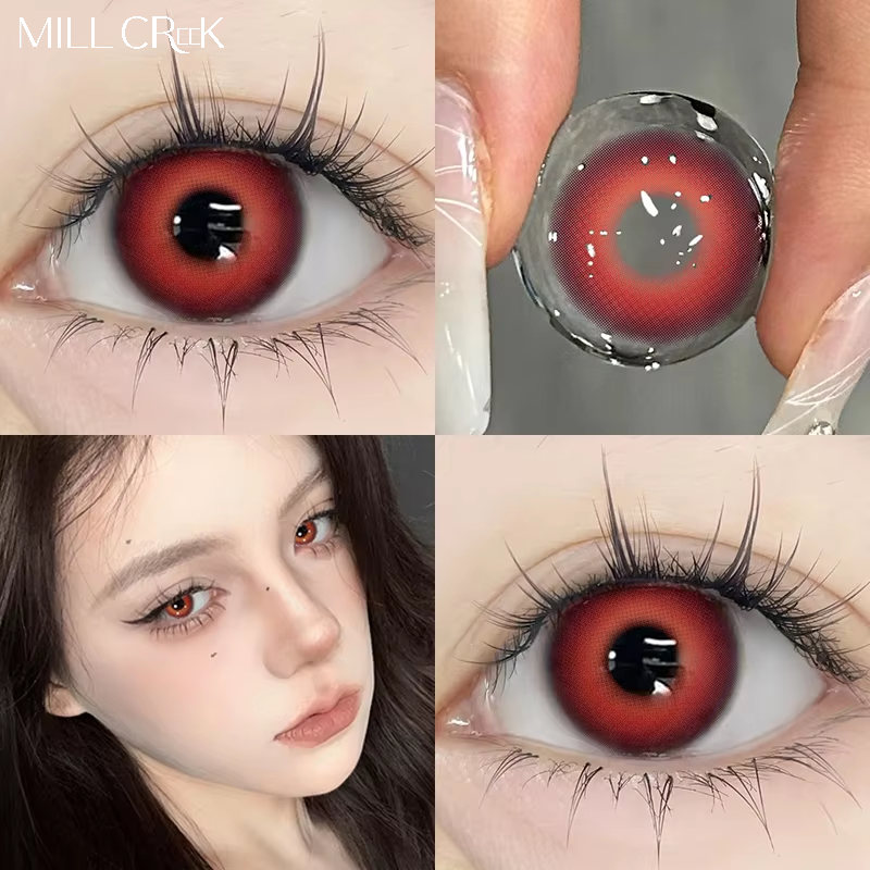Cosplay lentes De Contacto 14.2mm Yearly Crazy Circle Soft Colored Contact Lenses Wholesale OEM Custom Anime Halloween Party