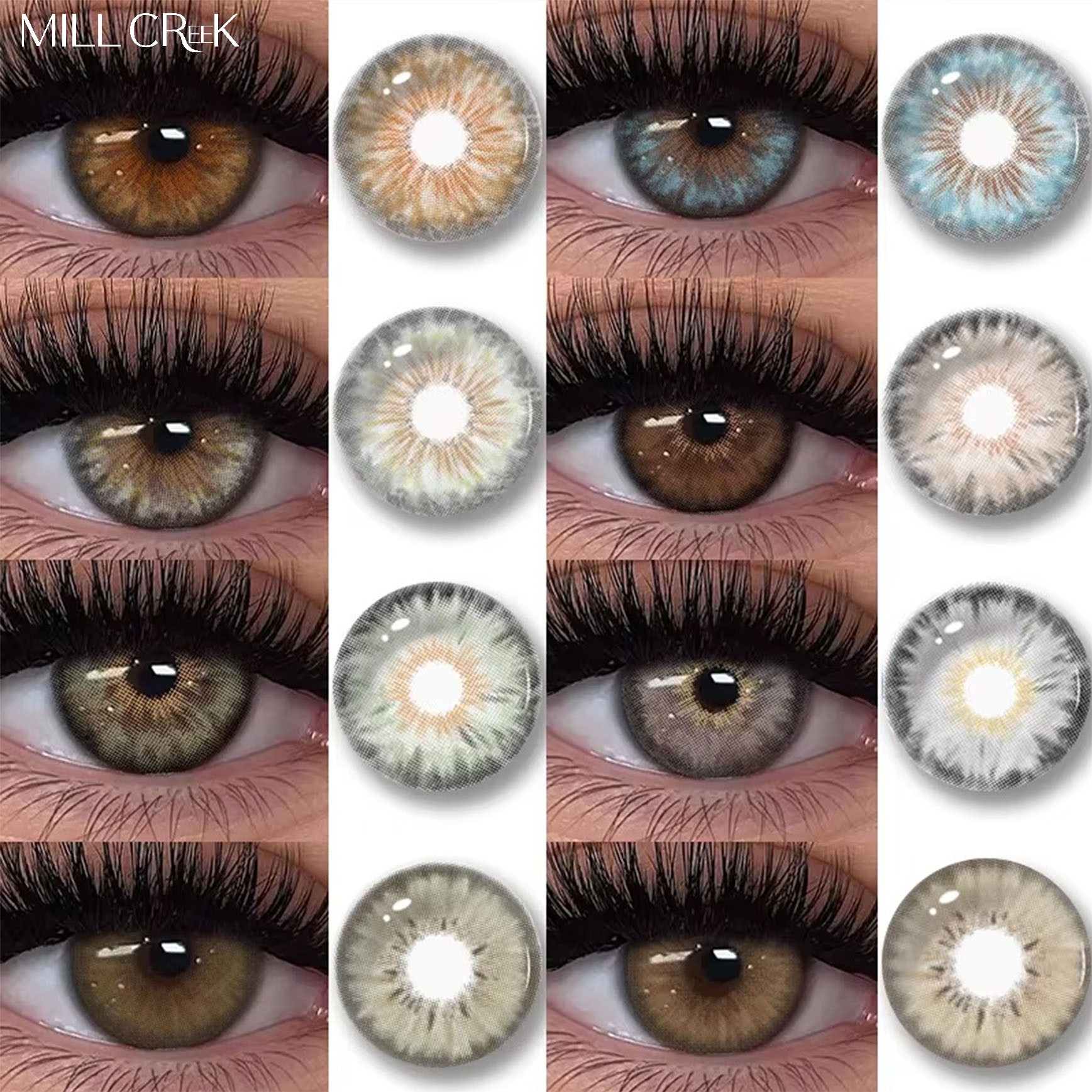 Wholesale Three Tone Colored Contact Lenses Soft Korean Style Eye Lenses Haipurecon Beautiful Big Eyes Makeup Fashion Beauty