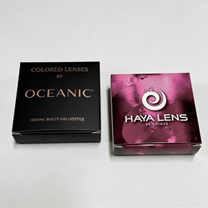 Gold Foil Logo Matte Black Cosmetic Contact Lenses Packaging Boxes Makeup Products Contact Lens Color Printing