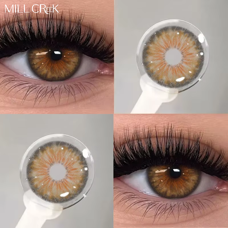 Wholesale Three Tone Colored Contact Lenses Soft Korean Style Eye Lenses Haipurecon Beautiful Big Eyes Makeup Fashion Beauty