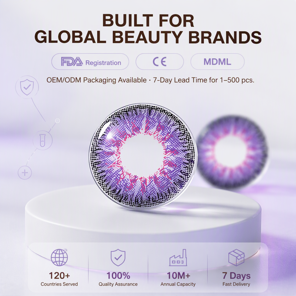 DSC Contact Lenses Prescription Comfortable Soft Three Tone Color 14.5mm Natural Enlargement 38% Water Content Daily Wear