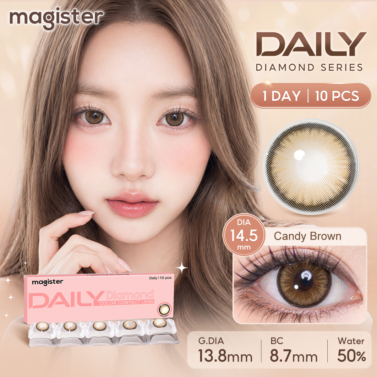 Free Shipping Natural Colored Contact Lenses Daily Soft Eye Contacts 50% Water Wholesale Dark Eyes CE ISO Brown Gray Daily Lens