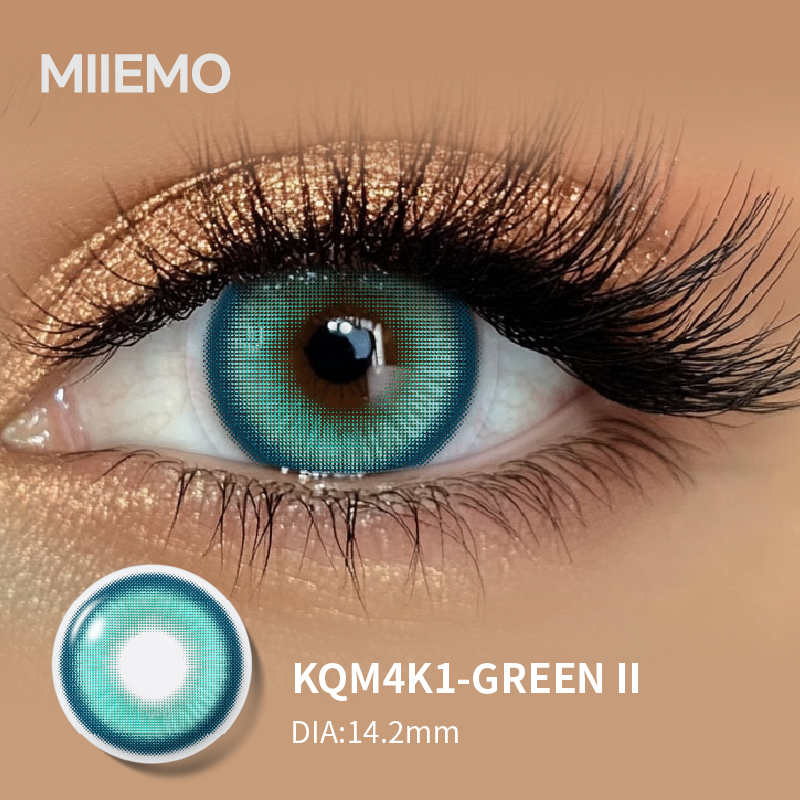High Quality Comfortable Soft Crazy Cosmetic Three-Tone Colored Contact Lenses Red/Gray/Green 2-Piece Pack 38% Water Content